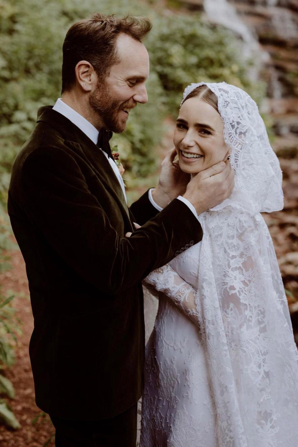 Lily Collins marries Charlie McDowell in a magical enchanted