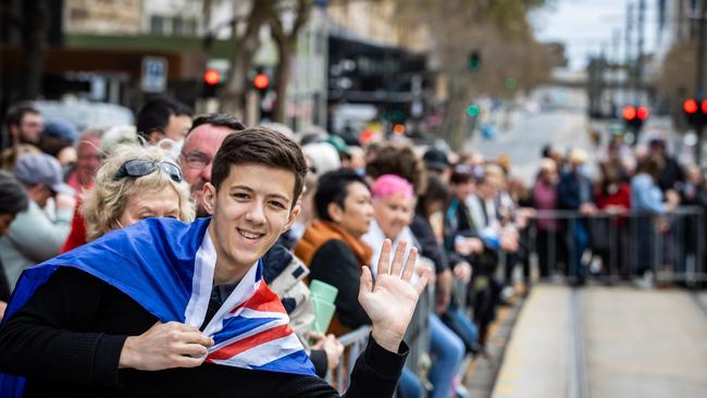 ADELAIDE 11th September 2022. South Australians gathered at Parliament House, North Tce, to witness the Proclamation of the ascension of King Charles III. Brandon Battye, 20. Picture: Tom Huntley