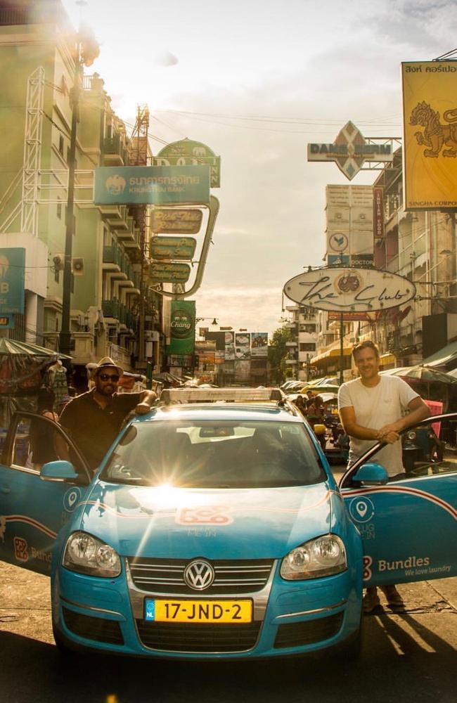 Wiebe Wakker completed the World’s longest journey in an electric car. Wiebe is pictured in Bangkok.