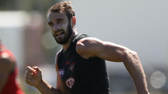 Jobe Watson at Essendon training last week. (Photo by Robert Cianflone/Getty Images)