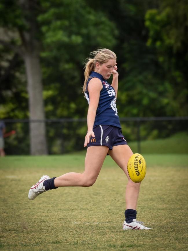 The Roos' Chloe Harrison in action.