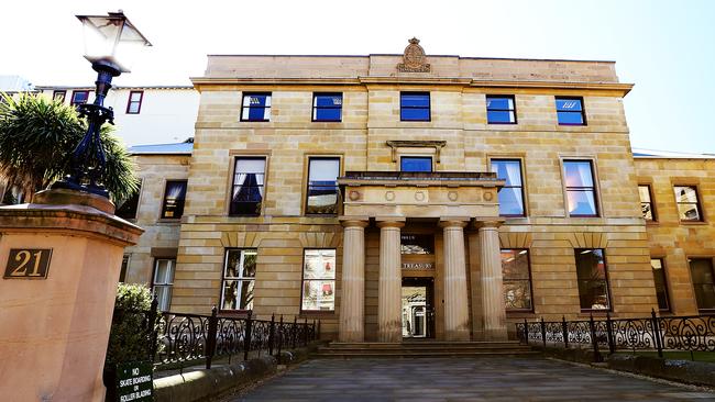 The Murray St entrance to the Treasury Building.