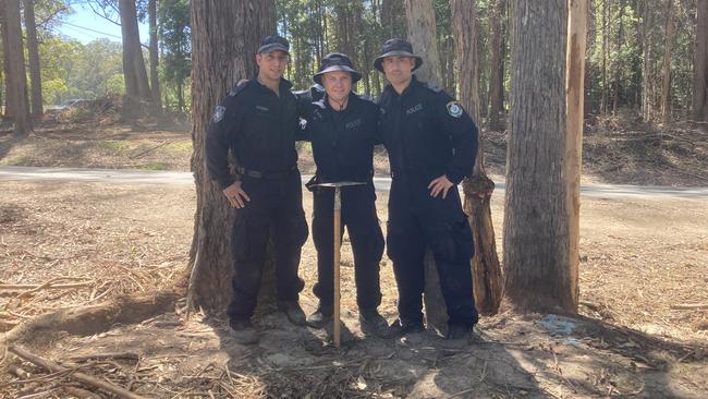 Members of the NSW police at the William Tyrrell investigation scene.