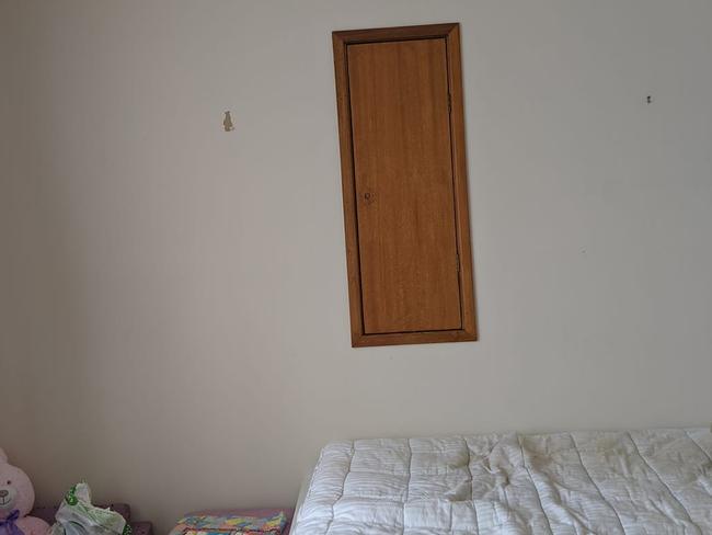 Creepy bedroom door freaking out internet. Picture: Facebook: Kmart Homes & Decor