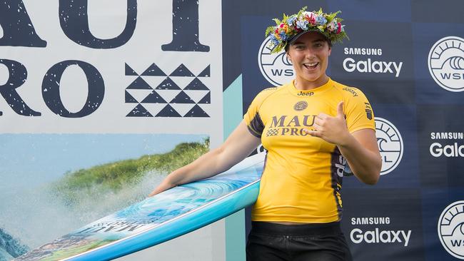 Tyler Wright after winning the Maui Pro last year.