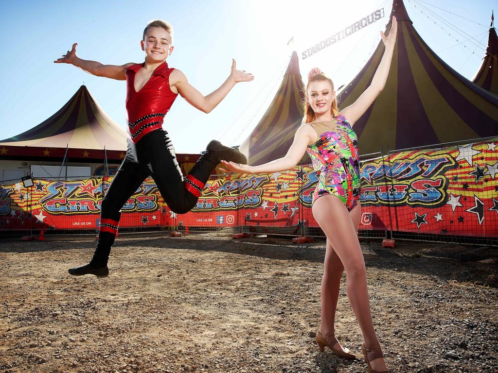 Cassius West, pictured aged 13, and Shakira West, then 12, used to put on classic “living room performances” as kids but theirs were in the actual big top and some even ended up in their circus routines. Picture: Tim Hunter.