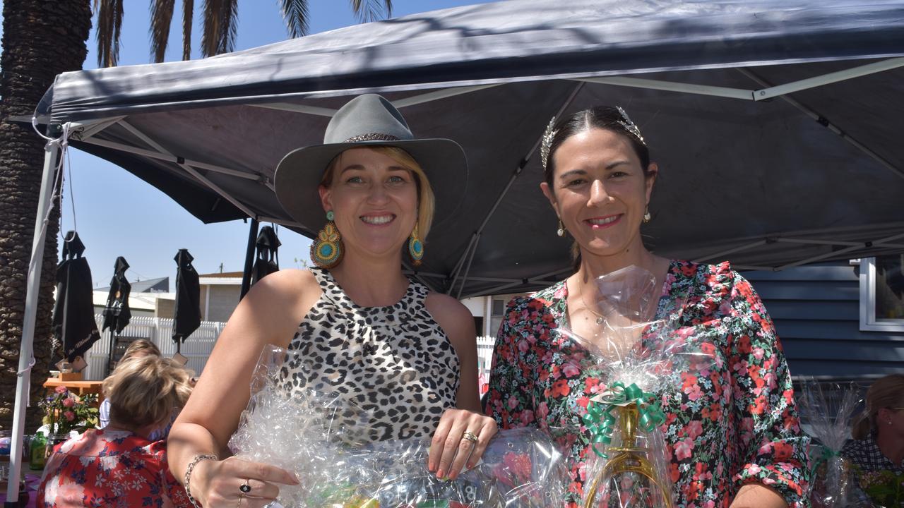 Stacy Koehler and Chelsea Wyatt were the winners of the lucky door prize at Urban Paddock's cup day celebration.