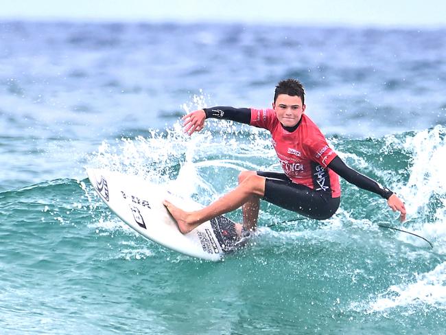 Scott Arderne The finals of the boys individual events at the Australian Interschools Surfing Championships Friday May 24, 2024. Picture, John Gass