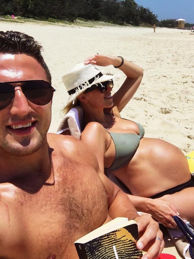 Sam and wife Phoebe Burgess in Noosa, Queensland ... 