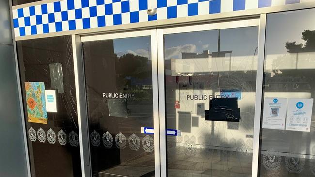 Tweed Heads police station was damaged about 1.40am on Friday, February 11. Picture: NSW Police