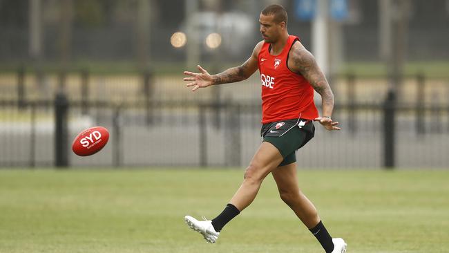 Lance Franklin was training well before a setback last Friday. Picture: Ryan Pierse/Getty Images