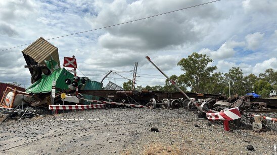 Main wreckage site of the freight train. Photo: ATSB