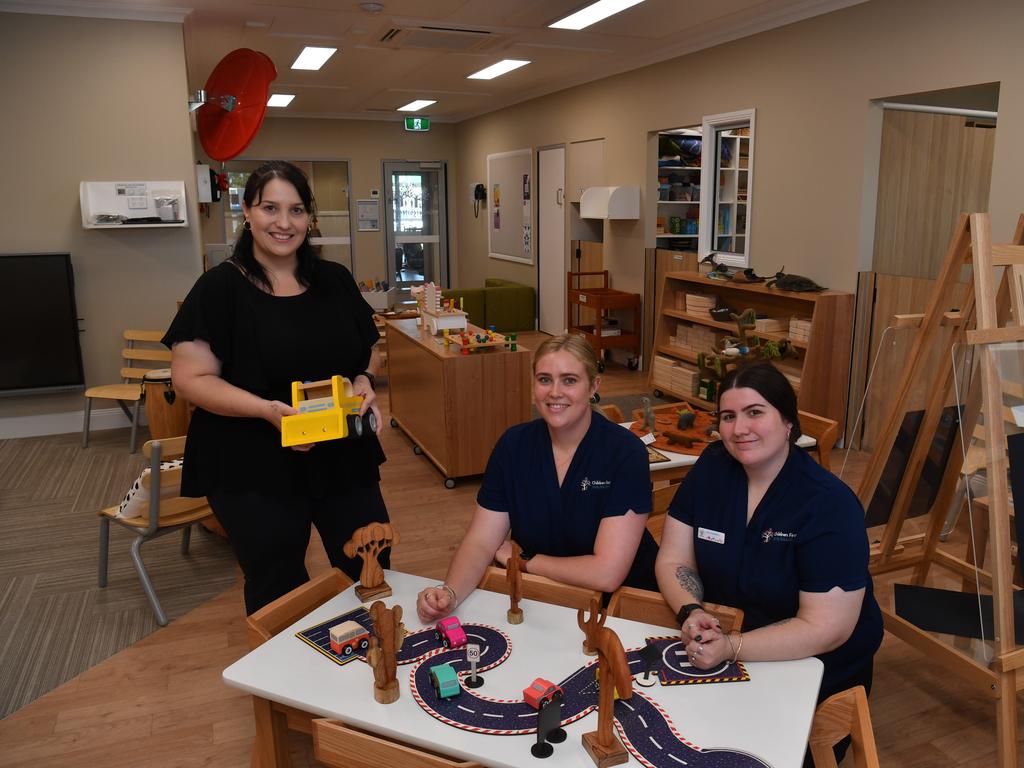 Area manager Kelly Jackson, centre director Maddie Hastie and Assistant director Rhi Haupt at the newly opened Children First Fairfield. Picture: Evan Morgan