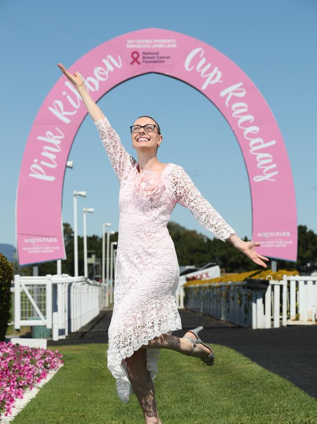 ABC breakfast presenter Nicole Dyer, is the ambassador for the turf club's Pink Ribbon Cup Race Day. Nicole was diagnosed with aggressive breast cancer in February and has now completed chemo and surgery and the prognosis is great. Picture Glenn Hampson