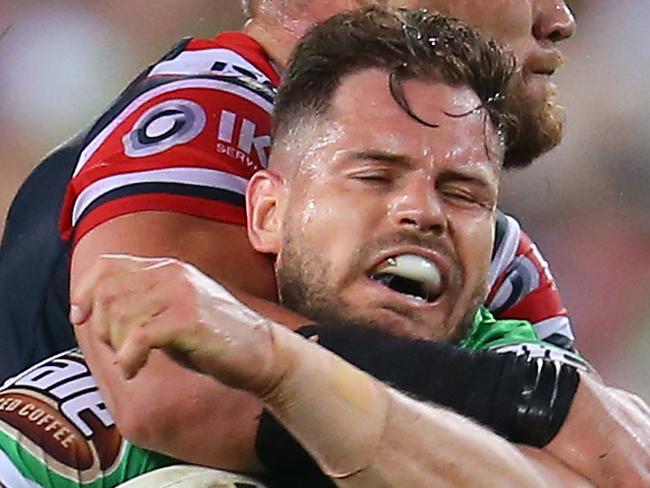 APAC Sports Pictures of the Week - 2019, October 7: SYDNEY, AUSTRALIA - OCTOBER 06: Aidan Sezer of the Raiders is tackled by Jared Waerea-Hargreaves of the Roosters during the 2019 NRL Grand Final match between the Canberra Raiders and the Sydney Roosters at ANZ Stadium on October 06, 2019 in Sydney, Australia. (Photo by Jason McCawley/Getty Images)