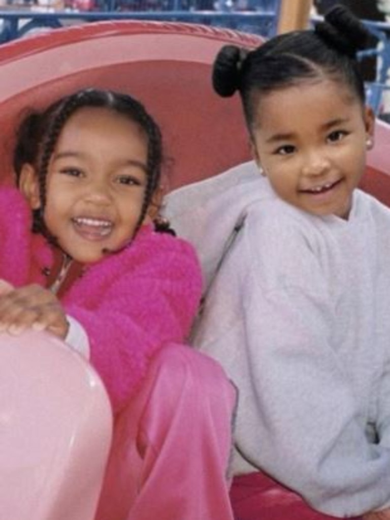 The photoshopped images of Chicago West and True Thompson.