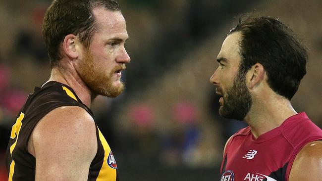 Jordan Lewis was the first person Roughead told about his cancer diagnosis. Picture: Wayne Ludbey