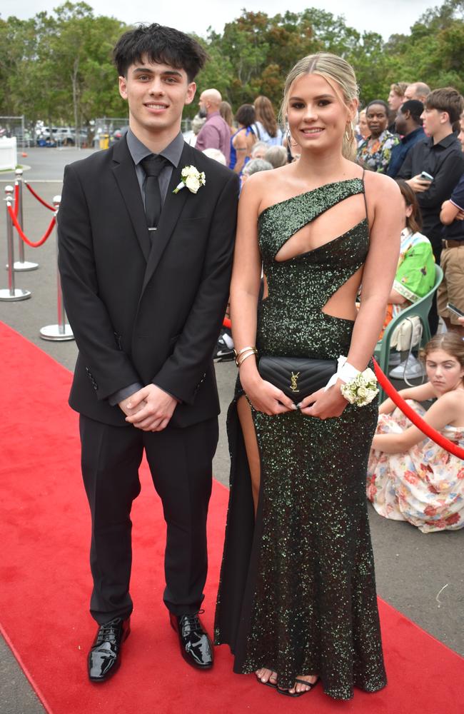 Hunter Smith and Zoe Nankivell at the Pacific Lutheran College Formal held at the Sunshine Coast Turf Club on November 15, 2024. Picture: Sam Turner