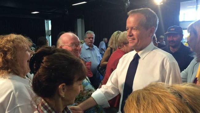 Bill Shorten meeting the locals in Lismore. Picture: Hamish Broome