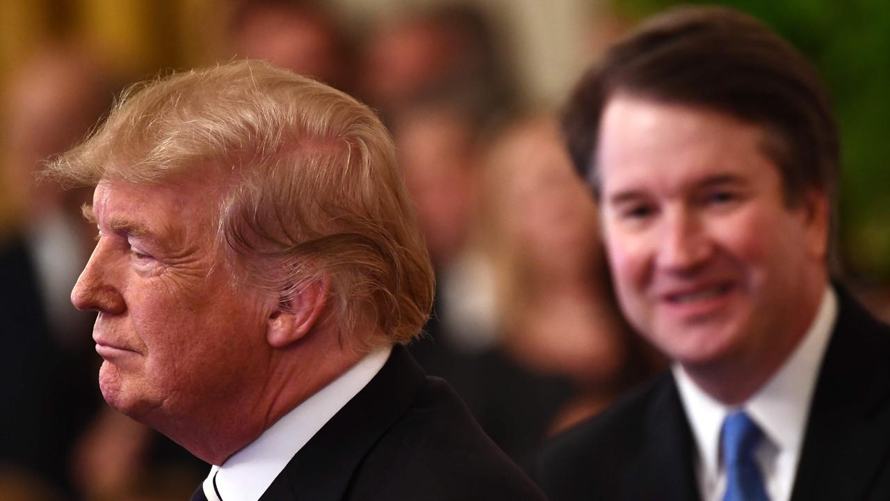US President Donald Trump speaks during the swearing-in ceremony of Brett Kavanaugh as Associate Justice of the US Supreme Court at the White House in Washington, DC on October 8, 2018. Picture: Brendan Smialowski/AFP