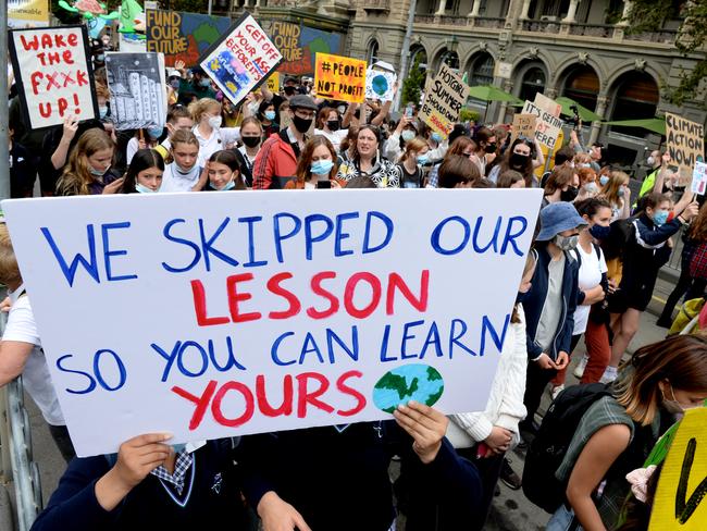 The School Strike 4 Climate movement has galvanised young people – but will it translate to action at the ballot box? Picture: NCA NewsWire / Andrew Henshaw