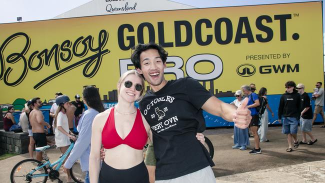 Nicole Depa and Brandon Lin at the Gold Coast Pro, Burleigh Heads. Picture: Glenn Campbell