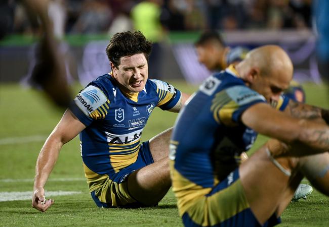 So close ... Mitch Moses and the Eels dejected after the Penrith loss. NRL Imagery