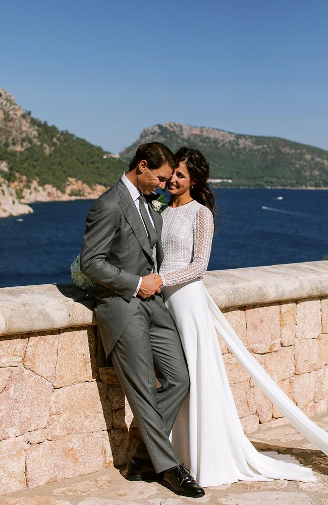 The happy couple on their wedding day in October 2019. Picture: Fundacion Rafa Nadal via Getty Images