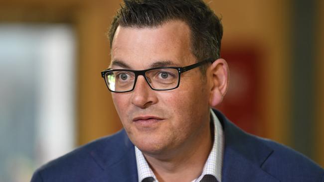 Victorian Premier Daniel Andrews speaks at Cranbourne West Primary School in Melbourne today. Picture: Julian Smith/AAP