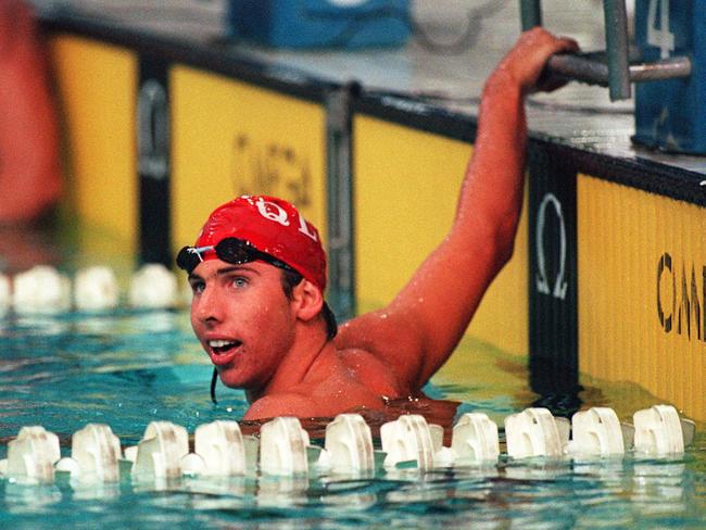 Pic Bruce/Long - State Swim Titles at Chandler - 7 Jan 1997.... Grant Hackett Sport swimming qld headshot