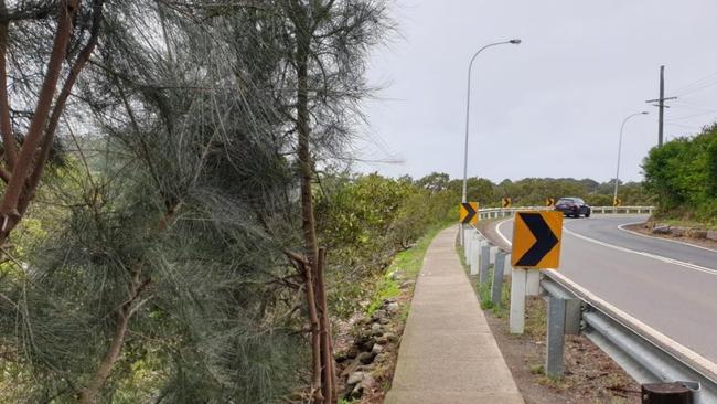 The current path has been heavily impacted by coastal erosion.