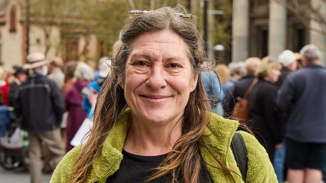 South Australians gathered at Parliament House, North Tce, to witness the Proclamation of the ascension of King Charles III. Picture: Matt Loxton