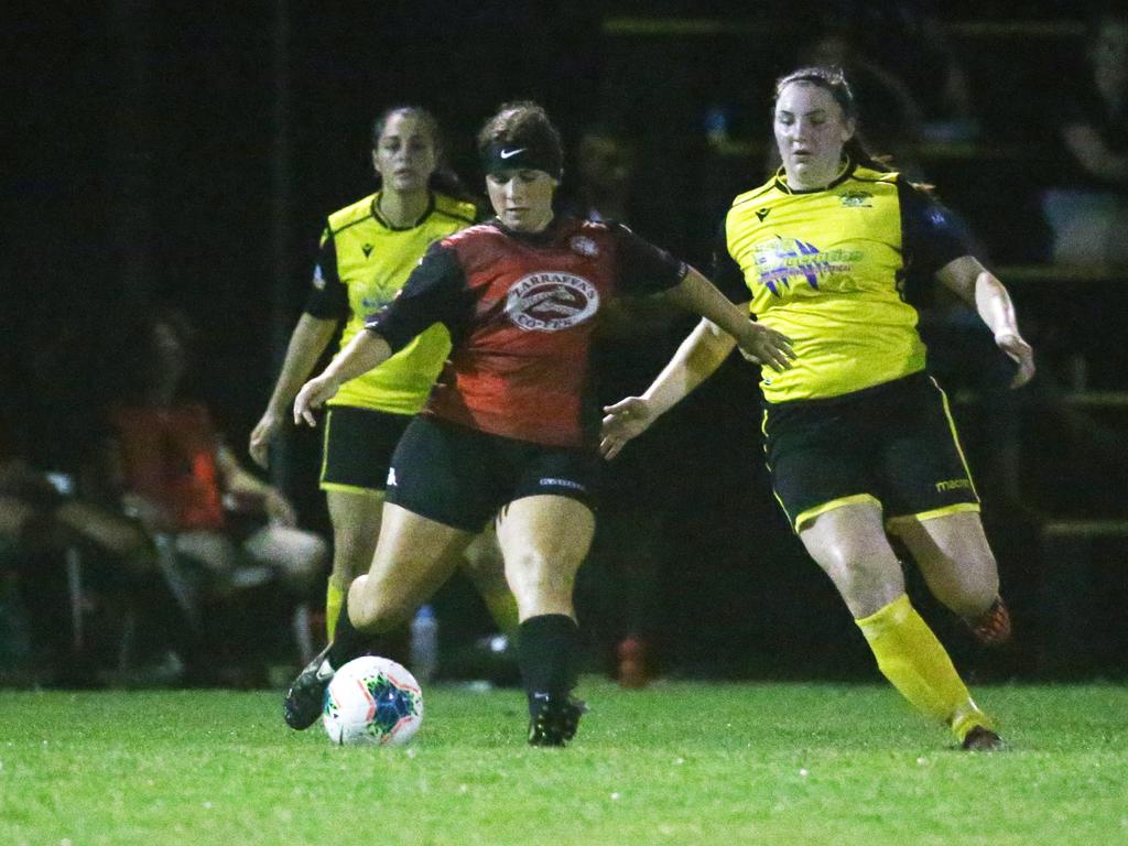 Lions Michaela Noremberczyk in action in the FNQ Football Premiership Women's match between the Edge Hill Tigers and the Lichhardt Lions, held at Tier Park, Manunda. Picture: Brendan Radke