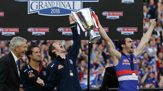 Bob Murphy didn’t take the field but helped the Western Bulldogs lift the cup. Pic: Wayne Ludbey