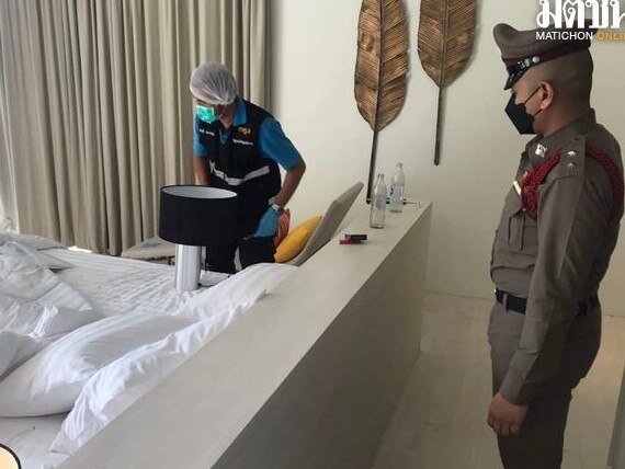 Police inside the villa on Koh Samui, Thailand where cricketer Shane Warne was found dead from an apparent heart attack. Picture: Royal Thai Police via Matichon online