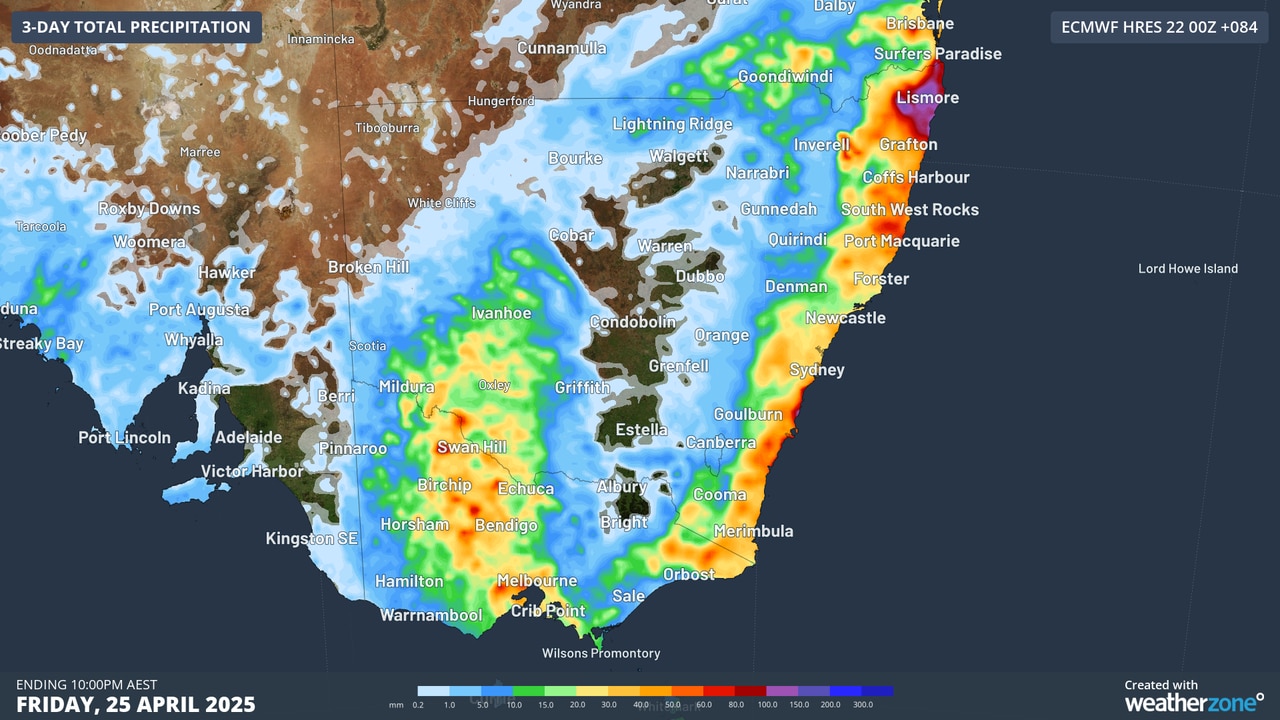 Anzac Day will be a wet one along the NSW east coast. Picture: Supplied