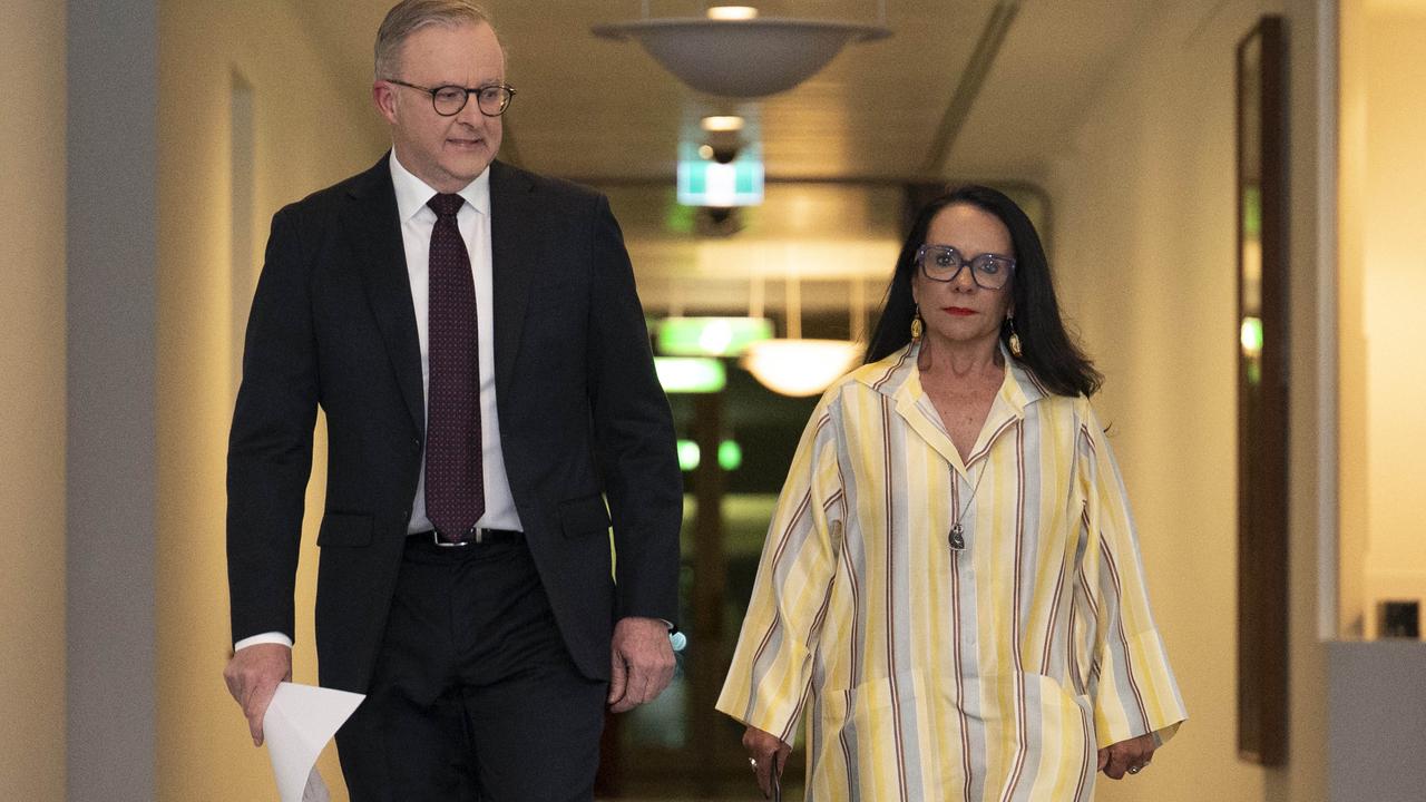 Prime Minister Anthony Albanese and Minister for Indigenous Australians Linda Burney addressed Australia after the defeat for the Yes vote. Picture: NCA NewsWire / Martin Ollman