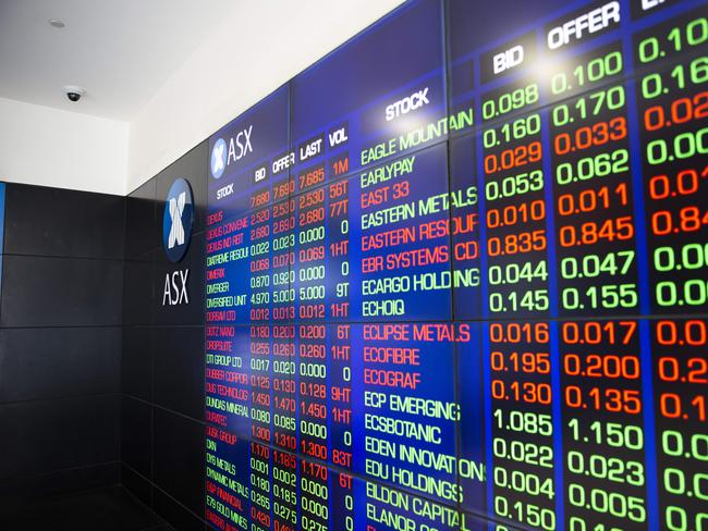 SYDNEY, AUSTRALIA - NCA NewsWire Photos - 18 AUGUST, 2023: The Australian Stock Exchange screen in Sydney.Picture: NCA NewsWire / Christian Gilles