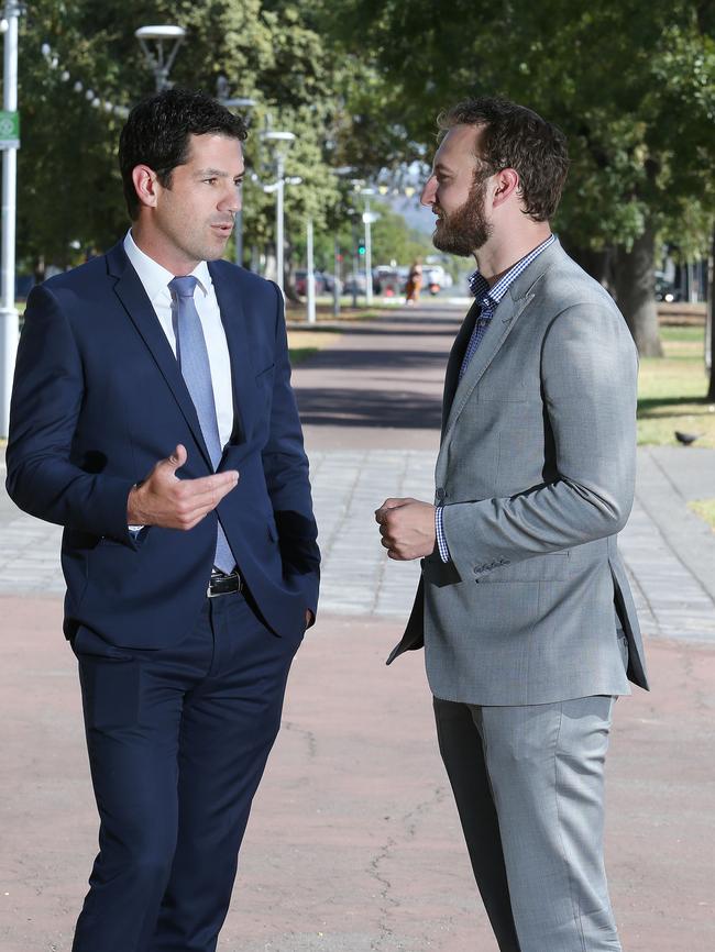 Anthony chats to Councillor Alex Antic. Picture: Stephen Laffer