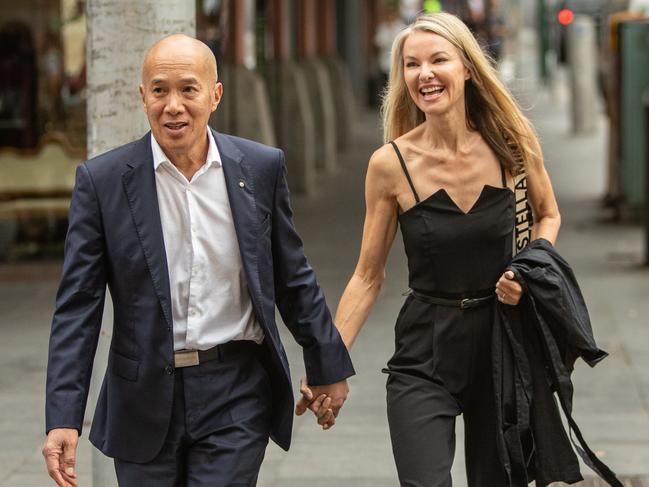 Dr Charlie Teo arrives at the Health Care Complaints Commission Professional Standards Committee Inquiry in Sydney with his fiancee Traci Griffiths.