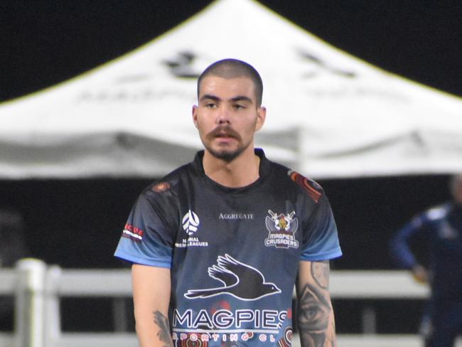 Kyren Walters for the Mackay and Whitsundays Magpies Crusaders against Gold Coast Knights at Sologinkin Oval, July 10, 2021. Picture: Matthew Forrest