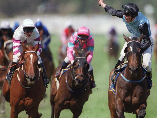 Kerrin McEvoy takes out the Melbourne Cup on board Brew.