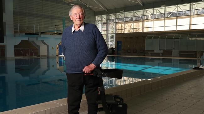 Stan Goodman, 91, who uses the Hobart Aquatic Centre several times a week is hoping the council and state government can find the extra money required for the hydrotherapy pool project. Picture: Nikki Davis-Jones