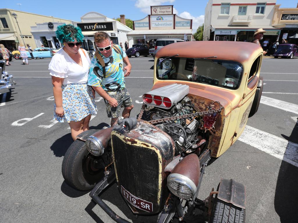 The annual Queenscliff Rod Run may have been called off this weekend, but rev heads still flocked to the town for an "unofficial" meet. Picture: Mike Dugdale