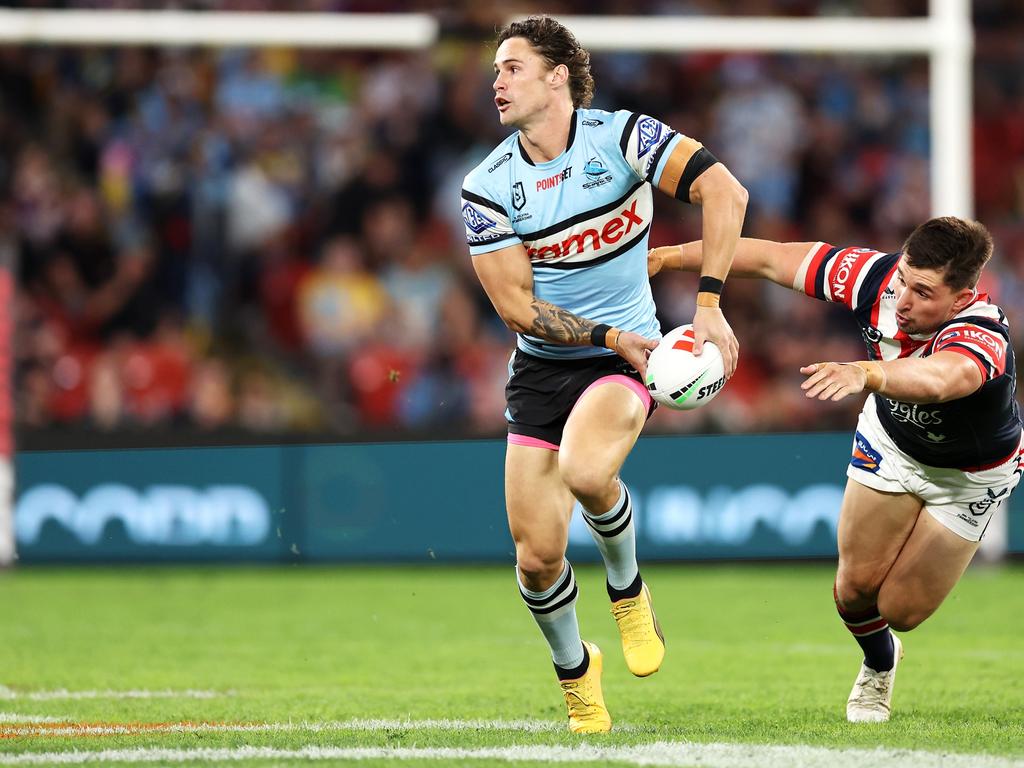 Nicho Hynes had an immediate impact in his return for Cronulla, showing he is ready for NSW Blues selection. Picture: Getty Images