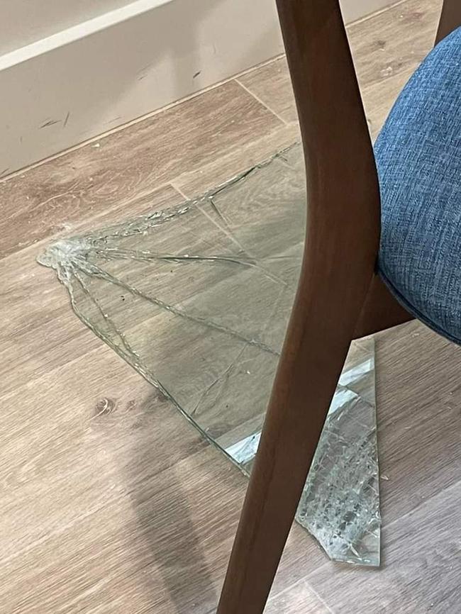 Shattered glass due to a break-in at Harmony Family Medical Centre in Cairns on June 5. Picture: Facebook