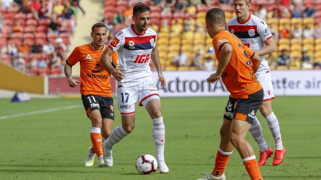 SA-born winger Nikola Mileusnic looms as Adelaide United’s X-factor during its A-League finals campaign. Picture: AAP Image/Glenn Hunt