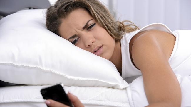 The women habitually looked at their smartphones with one eye while lying in bed in the dark, with the other eye covered by the pillow.