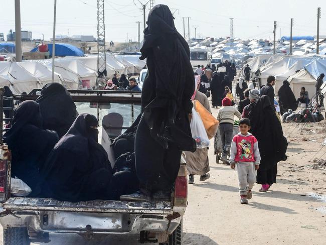 Foreigners living at the camp said some IS brides had adopted ‘very extreme beliefs’. Picture: Giuseppe Cacace/AFP 