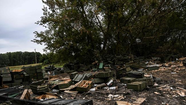 Debris of the Russian withdrawal from Balakliya, in the Kharkiv region, at the weekend. Picture: AFP